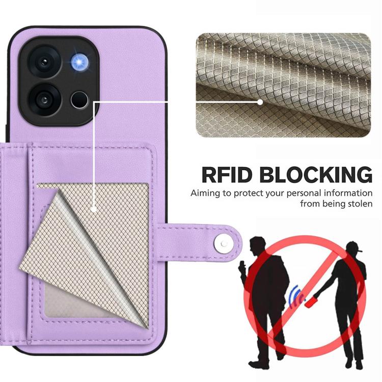 For OnePlus 13T Button Card Bag RFID Anti-theft Phone Case