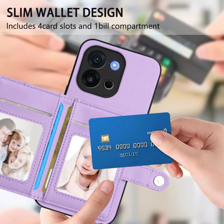 For OnePlus 13T Button Card Bag RFID Anti-theft Phone Case