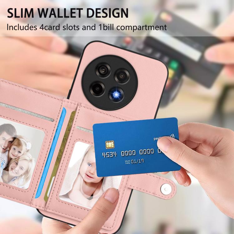 For OnePlus Ace 5 / Ace 5 Pro Button Card Bag RFID Anti-theft Phone Case