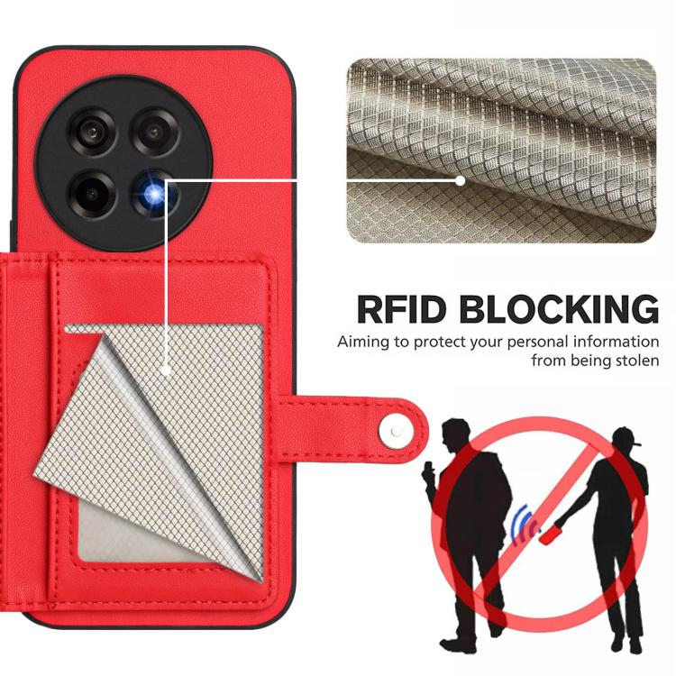For OnePlus Ace 5 / Ace 5 Pro Button Card Bag RFID Anti-theft Phone Case