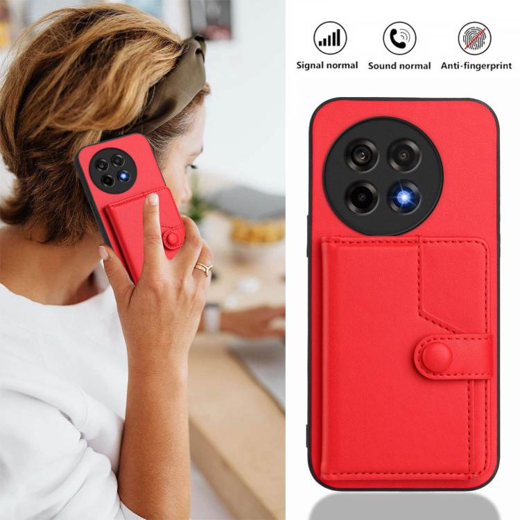 For OnePlus Ace 5 / Ace 5 Pro Button Card Bag RFID Anti-theft Phone Case