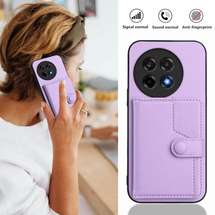 For OnePlus Ace 5 / Ace 5 Pro Button Card Bag RFID Anti-theft Phone Case