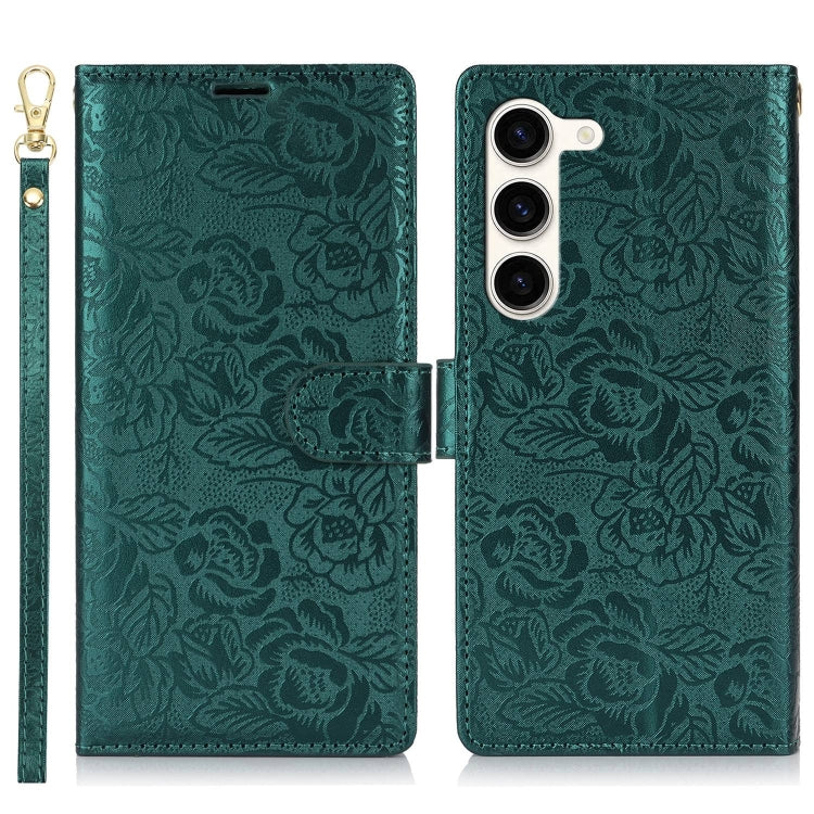 For Samsung Galaxy S23+ 5G Peony Flowers Imprint Leather Phone Case