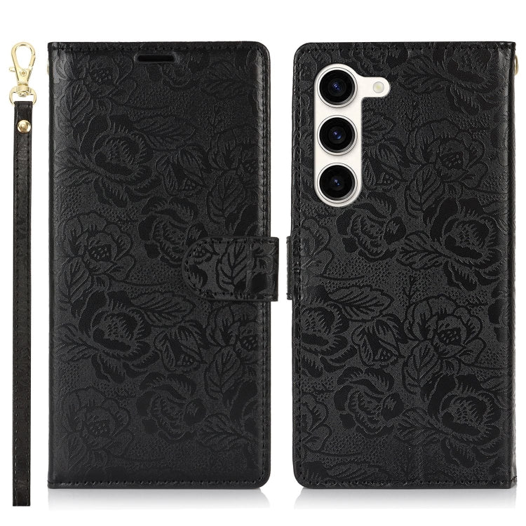 For Samsung Galaxy S23+ 5G Peony Flowers Imprint Leather Phone Case