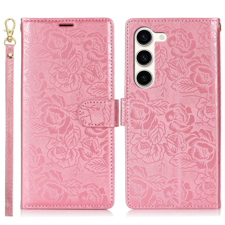 For Samsung Galaxy S23+ 5G Peony Flowers Imprint Leather Phone Case