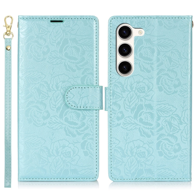 For Samsung Galaxy S23+ 5G Peony Flowers Imprint Leather Phone Case