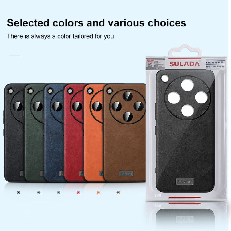 For OPPO Find X8 Pro SULADA Shockproof TPU + Handmade Leather Phone Case