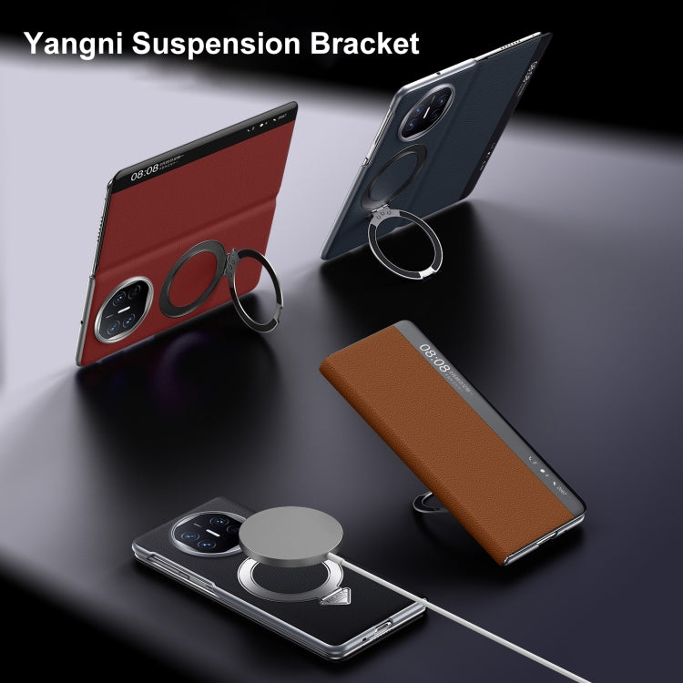 For Huawei Mate X5 / X3 SULADA Smart View Window MagSafe Magnetic Holder Leather Phone Case