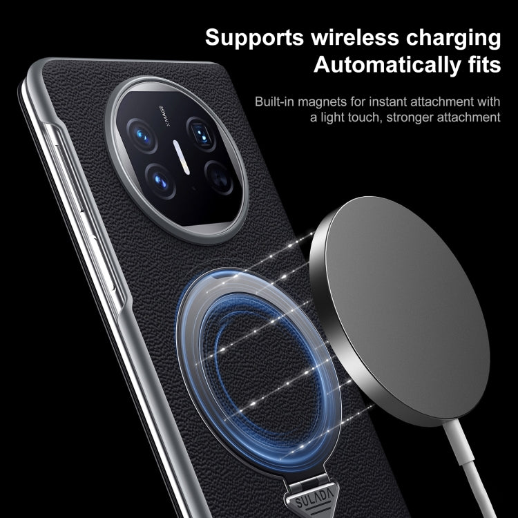 For Huawei Mate X5 / X3 SULADA Smart View Window MagSafe Magnetic Holder Leather Phone Case