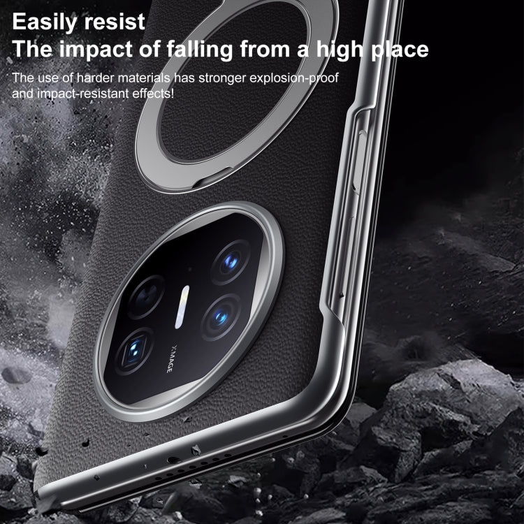 For Huawei Mate X6 SULADA Smart View Window MagSafe Magnetic Holder Leather Phone Case