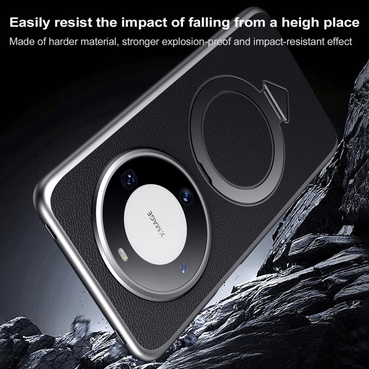 For Huawei Pura 70 Pro / 70 Pro+ SULADA Top Grain Leather MagSafe Magnetic Holder Phone Case