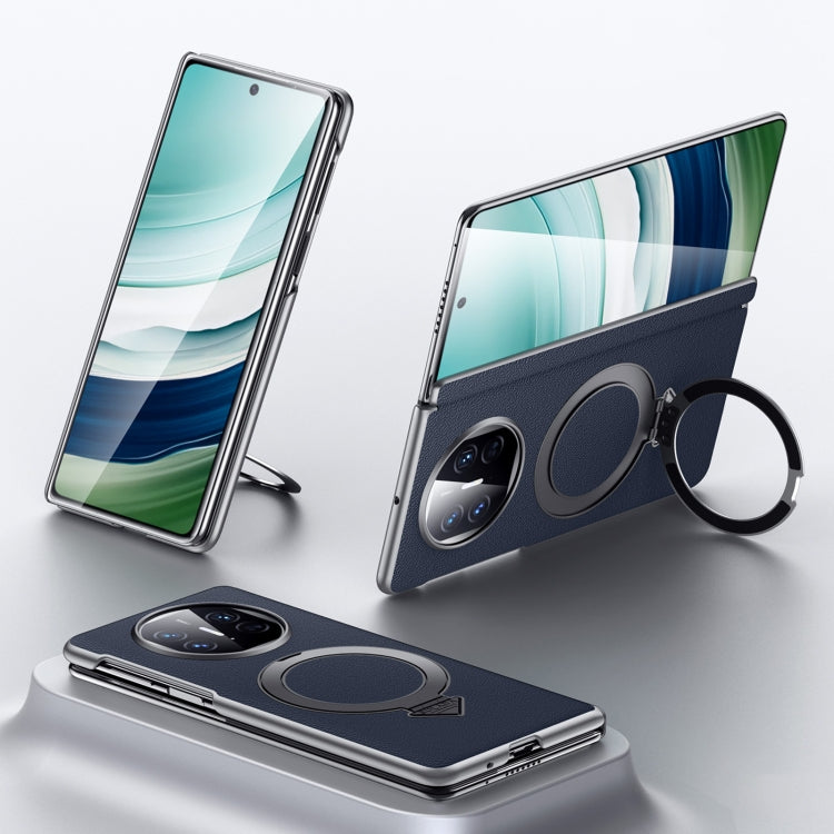 For Huawei Mate X5 / X3 SULADA Top Grain Leather MagSafe Magnetic Holder Phone Case