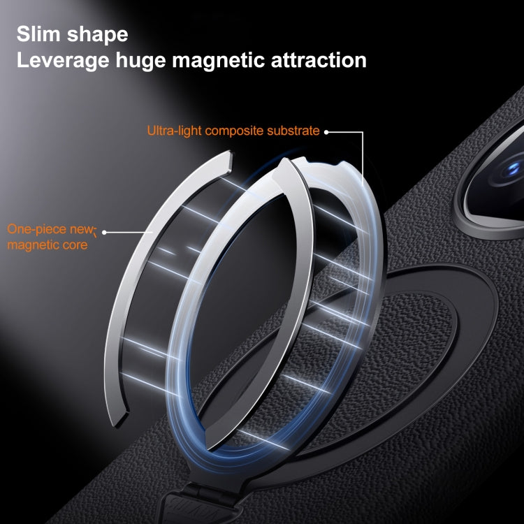 For Huawei Mate X5 / X3 SULADA Top Grain Leather MagSafe Magnetic Holder Phone Case