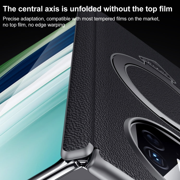 For Huawei Mate X5 / X3 SULADA Top Grain Leather MagSafe Magnetic Holder Phone Case