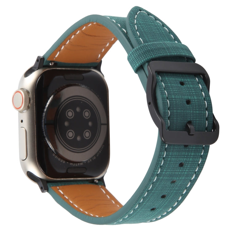 For Apple Watch 46mm / 49mm / 45mm / 44mm Plaid Buckle Microfiber Leather Watch Band