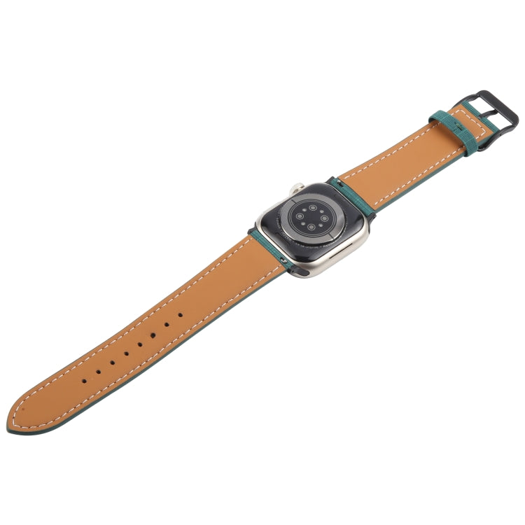 For Apple Watch 46mm / 49mm / 45mm / 44mm Plaid Buckle Microfiber Leather Watch Band