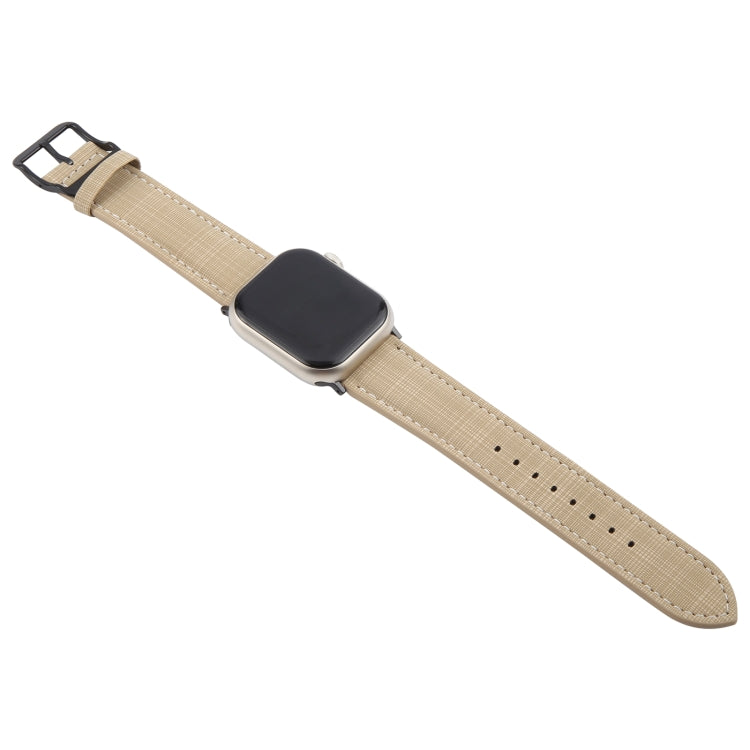 For Apple Watch 46mm / 49mm / 45mm / 44mm Plaid Buckle Microfiber Leather Watch Band