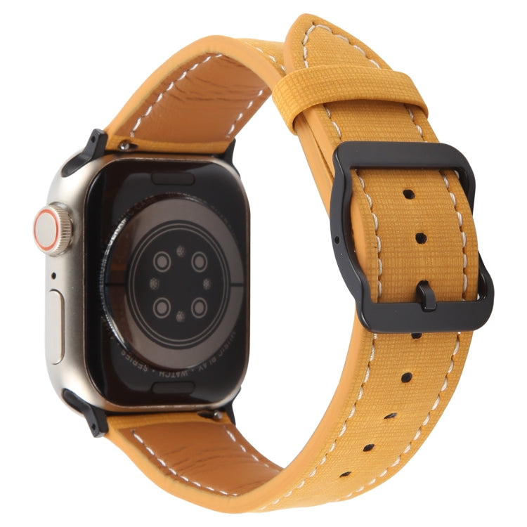 For Apple Watch 46mm / 49mm / 45mm / 44mm Plaid Buckle Microfiber Leather Watch Band