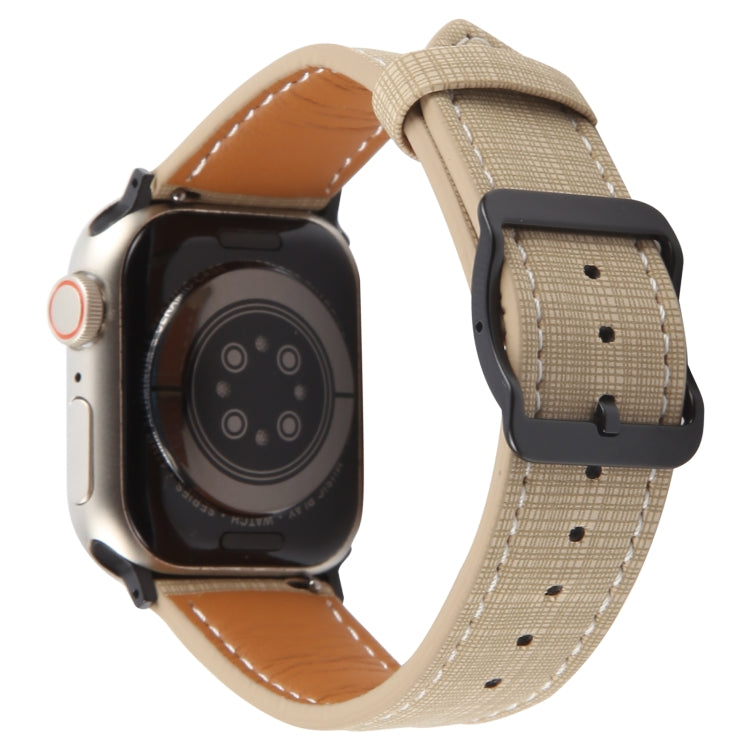 For Apple Watch 42mm / 41mm / 40mm / 38mm Plaid Buckle Microfiber Leather Watch Band