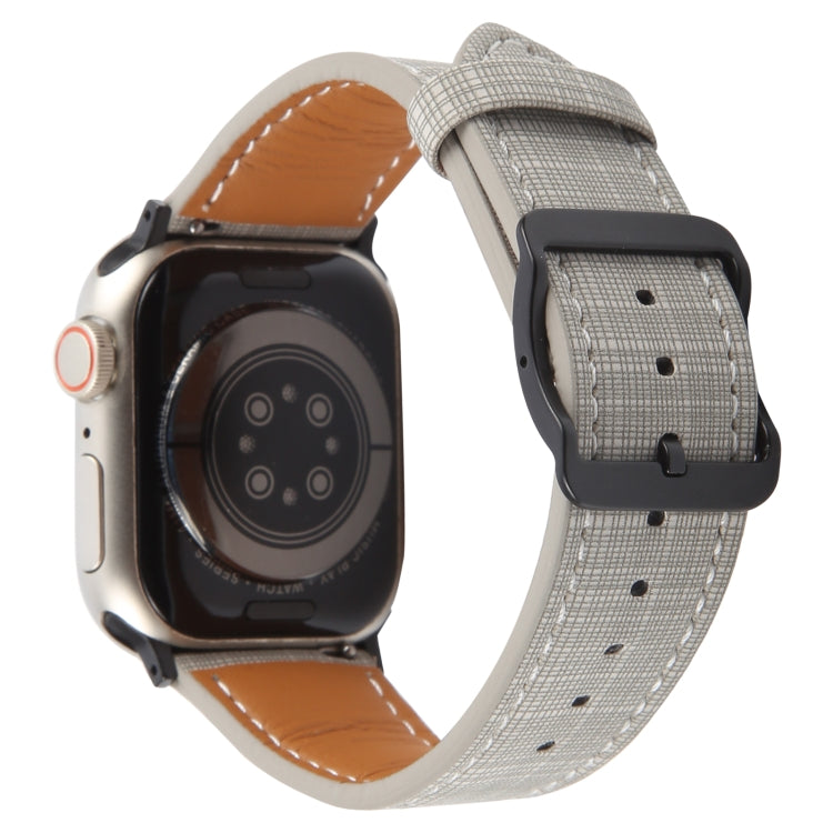 For Apple Watch 42mm / 41mm / 40mm / 38mm Plaid Buckle Microfiber Leather Watch Band