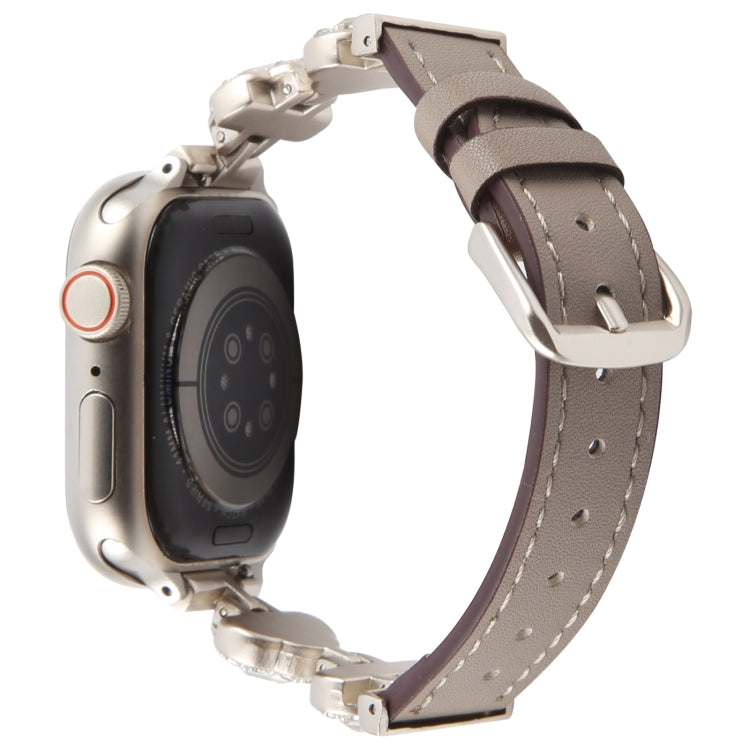 For Apple Watch 46mm / 49mm / 45mm / 44mm Microfiber Leather Diamond Slim Watch Band