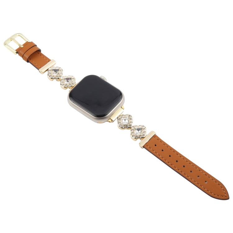 For Apple Watch 46mm / 49mm / 45mm / 44mm Microfiber Leather Diamond Slim Watch Band