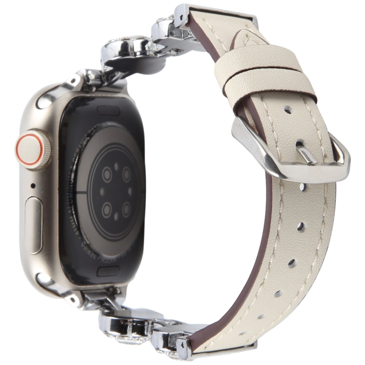 For Apple Watch 46mm / 49mm / 45mm / 44mm Microfiber Leather Diamond Slim Watch Band