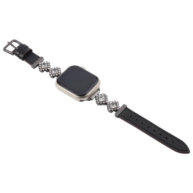 For Apple Watch 46mm / 49mm / 45mm / 44mm Microfiber Leather Diamond Slim Watch Band
