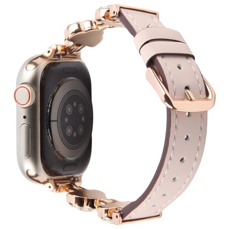For Apple Watch 42mm / 41mm / 40mm / 38mm Microfiber Leather Diamond Slim Watch Band
