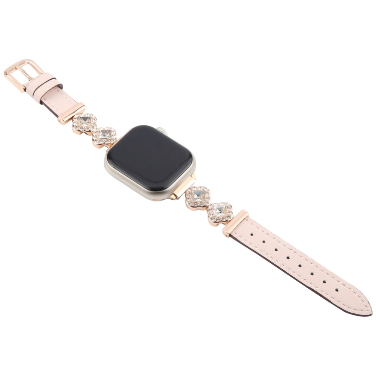 For Apple Watch 42mm / 41mm / 40mm / 38mm Microfiber Leather Diamond Slim Watch Band