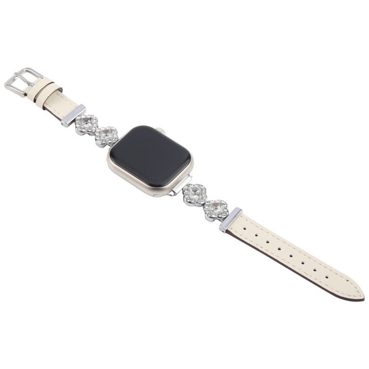 For Apple Watch 42mm / 41mm / 40mm / 38mm Microfiber Leather Diamond Slim Watch Band