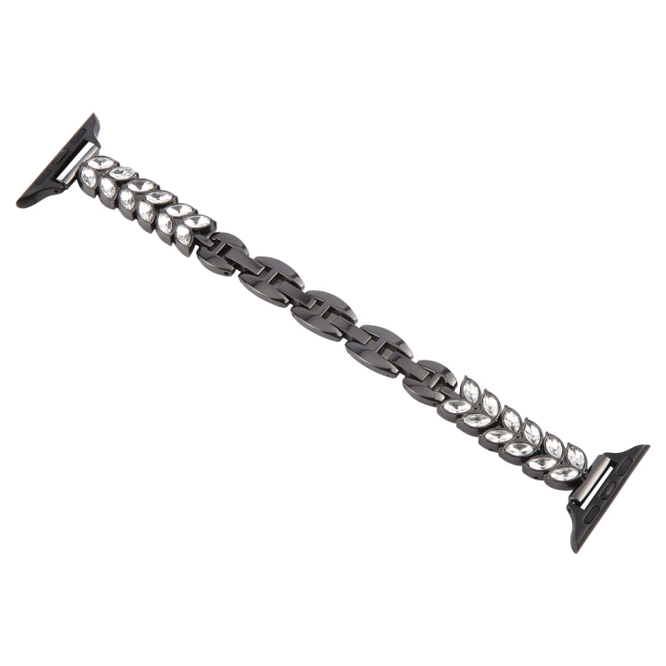 For Apple Watch 46mm / 49mm / 45mm / 44mm Quick Release Leaf Diamond Alloy Slim Watch Band