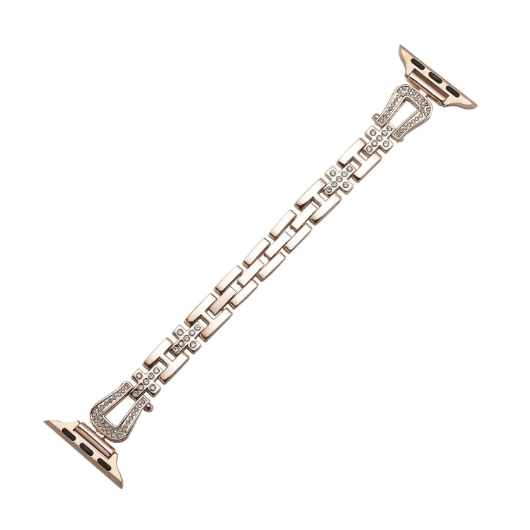 For Apple Watch 46mm / 49mm / 45mm / 44mm Quick Release U-Shaped Diamond Alloy Slim Watch Band