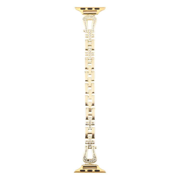 For Apple Watch 46mm / 49mm / 45mm / 44mm Quick Release U-Shaped Diamond Alloy Slim Watch Band
