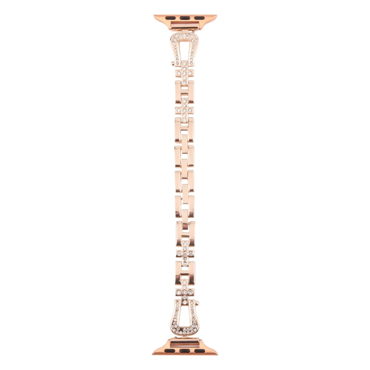 For Apple Watch 42mm / 41mm / 40mm / 38mm Quick Release U-Shaped Diamond Alloy Slim Watch Band