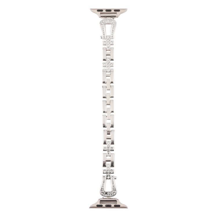 For Apple Watch 42mm / 41mm / 40mm / 38mm Quick Release U-Shaped Diamond Alloy Slim Watch Band