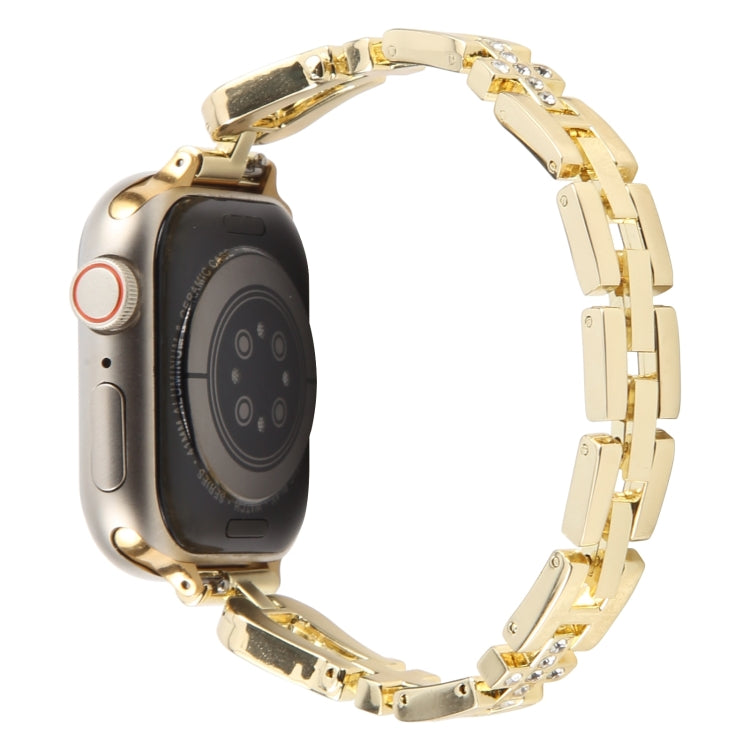 For Apple Watch 42mm / 41mm / 40mm / 38mm Quick Release U-Shaped Diamond Alloy Slim Watch Band