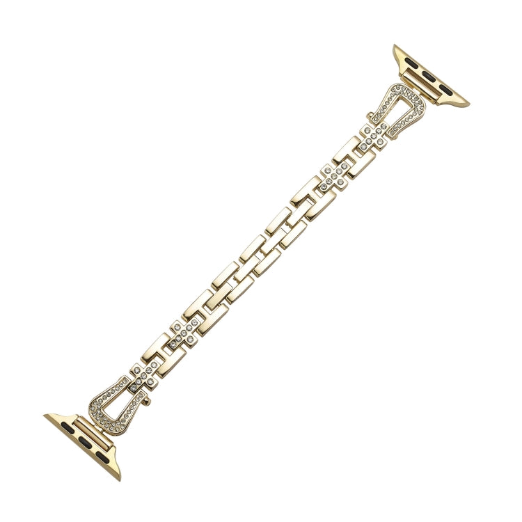 For Apple Watch 42mm / 41mm / 40mm / 38mm Quick Release U-Shaped Diamond Alloy Slim Watch Band