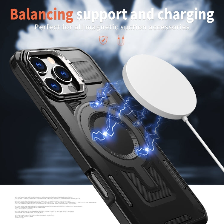 For iPhone 13 Pro Max Shield Hollow Frame Holder MagSafe Phone Case
