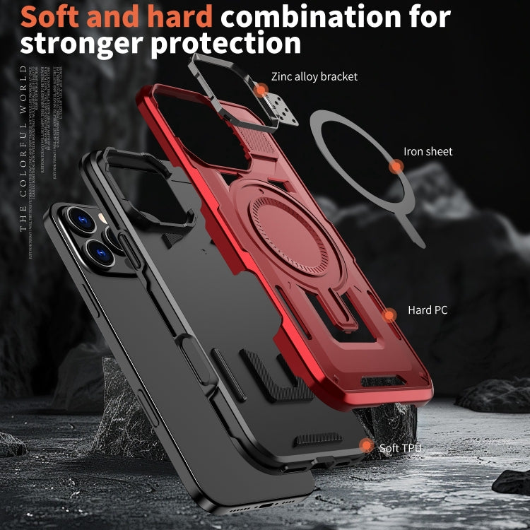 For iPhone 11 Shield Hollow Frame Holder MagSafe Phone Case