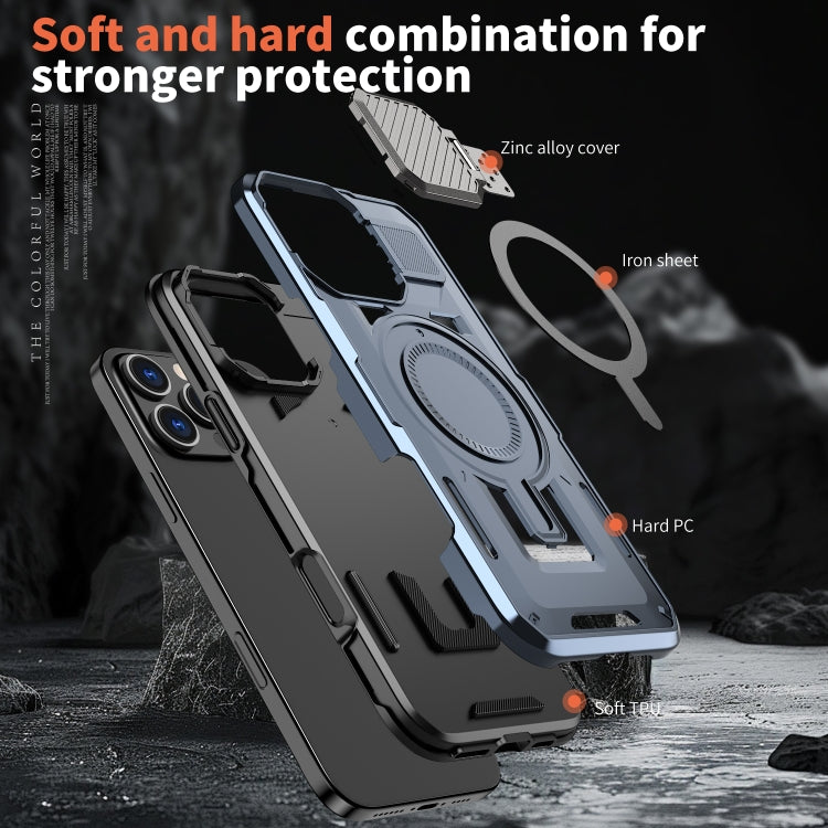 For iPhone 16 Pro Max Shield Frame Holder MagSafe Phone Case