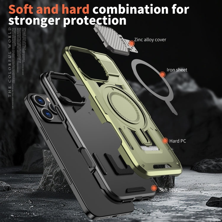 For iPhone 16 Pro Max Shield Frame Holder MagSafe Phone Case
