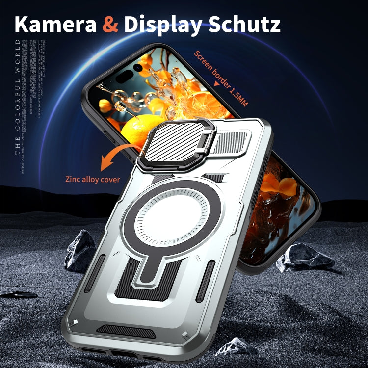 For iPhone 16 Pro Max Shield Frame Holder MagSafe Phone Case