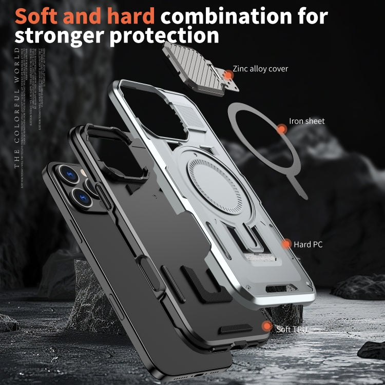 For iPhone 16 Pro Max Shield Frame Holder MagSafe Phone Case