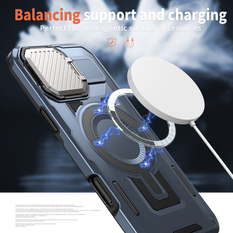 For iPhone 16 Pro Shield Frame Holder MagSafe Phone Case