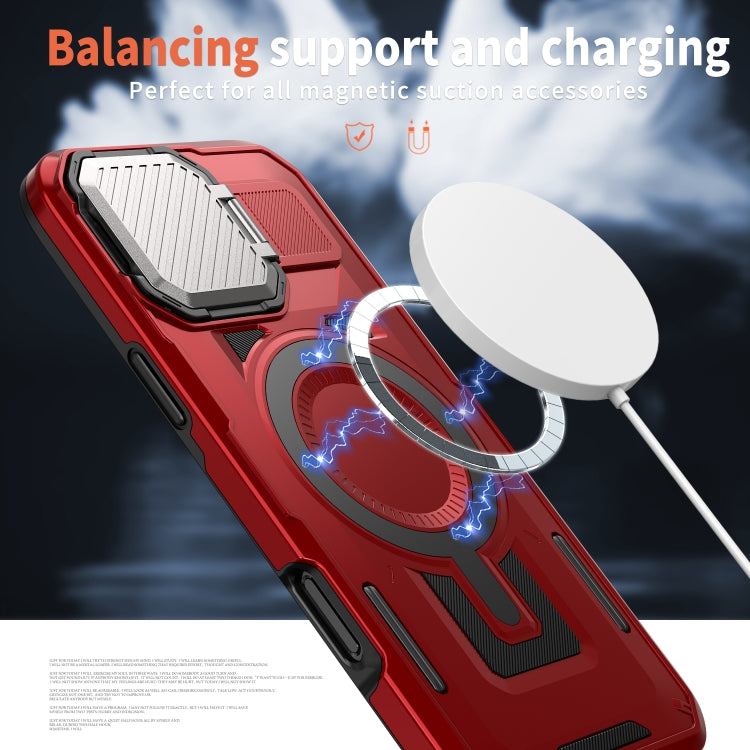 For iPhone 16 Pro Shield Frame Holder MagSafe Phone Case