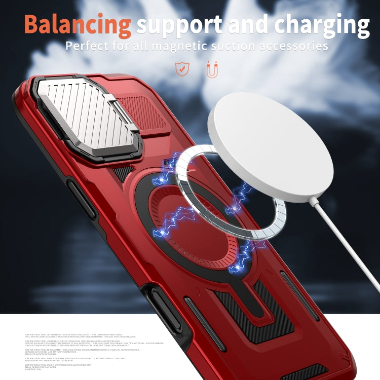 For iPhone 16 Plus Shield Frame Holder MagSafe Phone Case