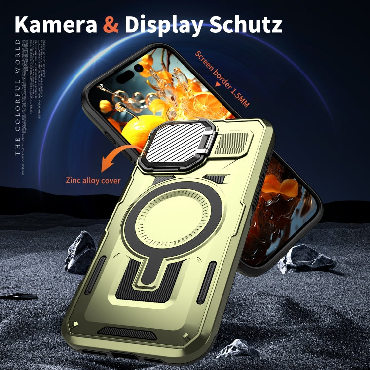 For iPhone 16 Shield Frame Holder MagSafe Phone Case