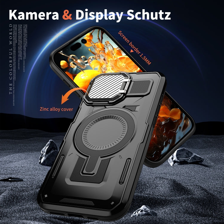 For iPhone 16 Shield Frame Holder MagSafe Phone Case