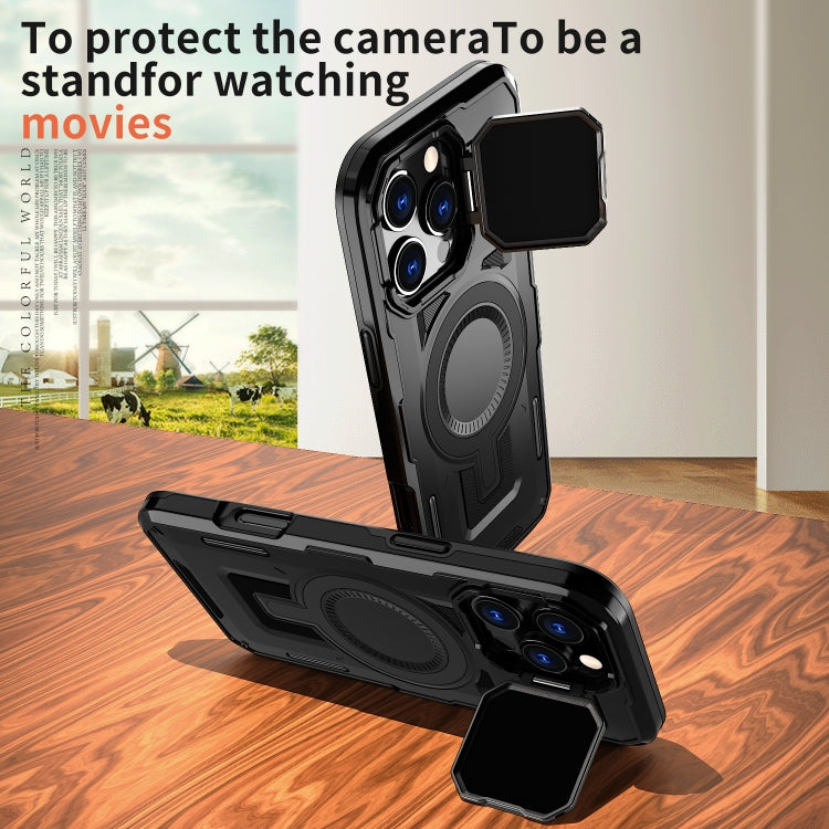 For iPhone 16 Shield Frame Holder MagSafe Phone Case